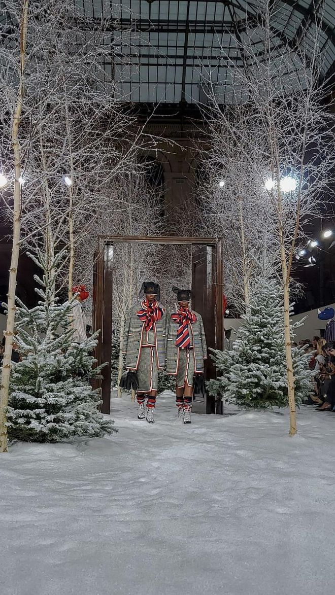 Thom Browne created a winter wonderland inside the National School of Fine Arts.