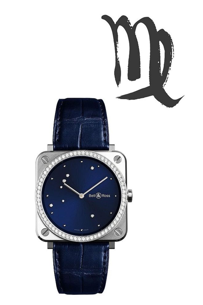 Bell & Ross has created a perfect watch for introspective Virgo. The steel with quartz movement timepiece features a dial with seven diamonds, each representing the stars of the famed Aquila constellation, illustrating a quiet self-awareness. <b>Bell & Ross BR S Diamond Eagle, $6,600</b>