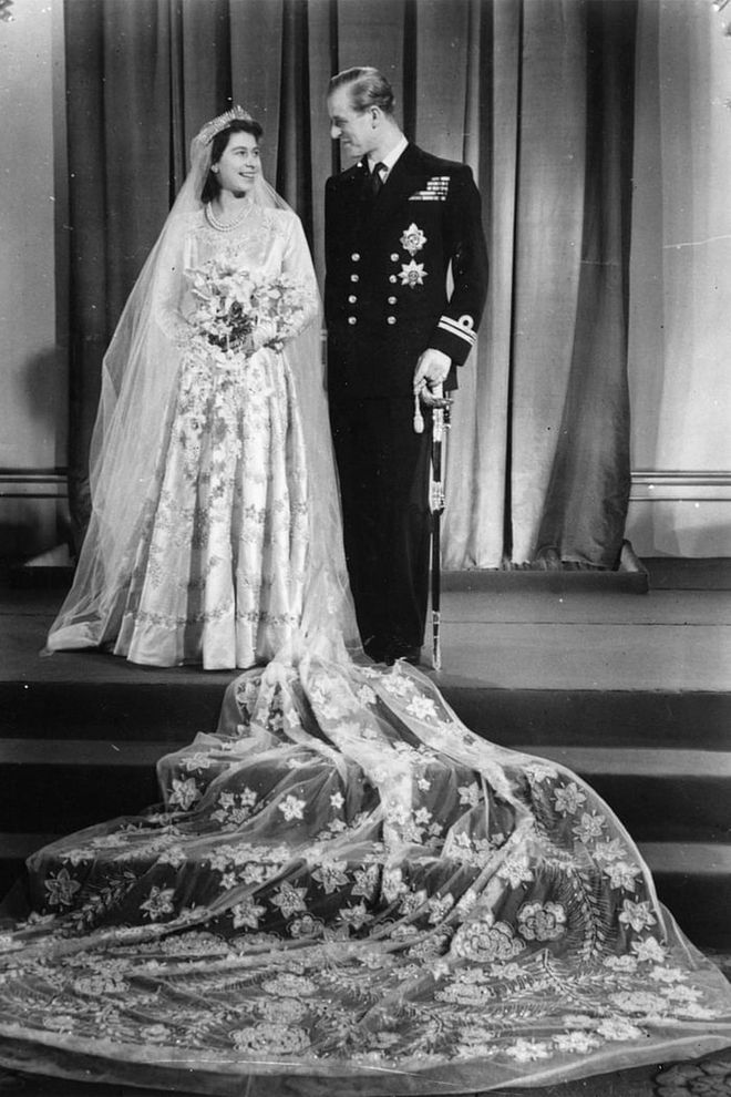 Princess Elizabeth and the Duke of Edinburgh on their wedding day; he was not her family's first choice, but she married him anyway. Photo: Getty 