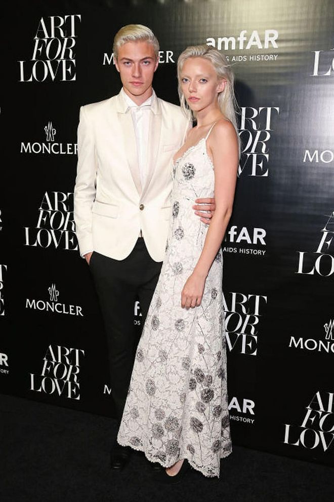Age: 18 & 19
Lucky Blue and Pyper America make up half of a genetically-blessed quartet of siblings. The bleach-blond model duo appear in campaigns together (like Moncler and Ksubi fall 2015), but their personal styles are unique. Pyper America takes on the bohemian trends with an edge, while her brother is a modern-day James Dean.