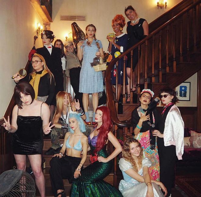 "Mary Poppins, Audrey, Ariel, Ms. Frizzle, Cinderella, Gwen, Mr. Toad, Avril, Nancy Drew, Posh Spice, Rizzo, Frida Kahlo, Steve Irwin, Dorothy.. This new year we decided to dress up as our childhood heroes. Sending you all love and hope going into 2019 💗"