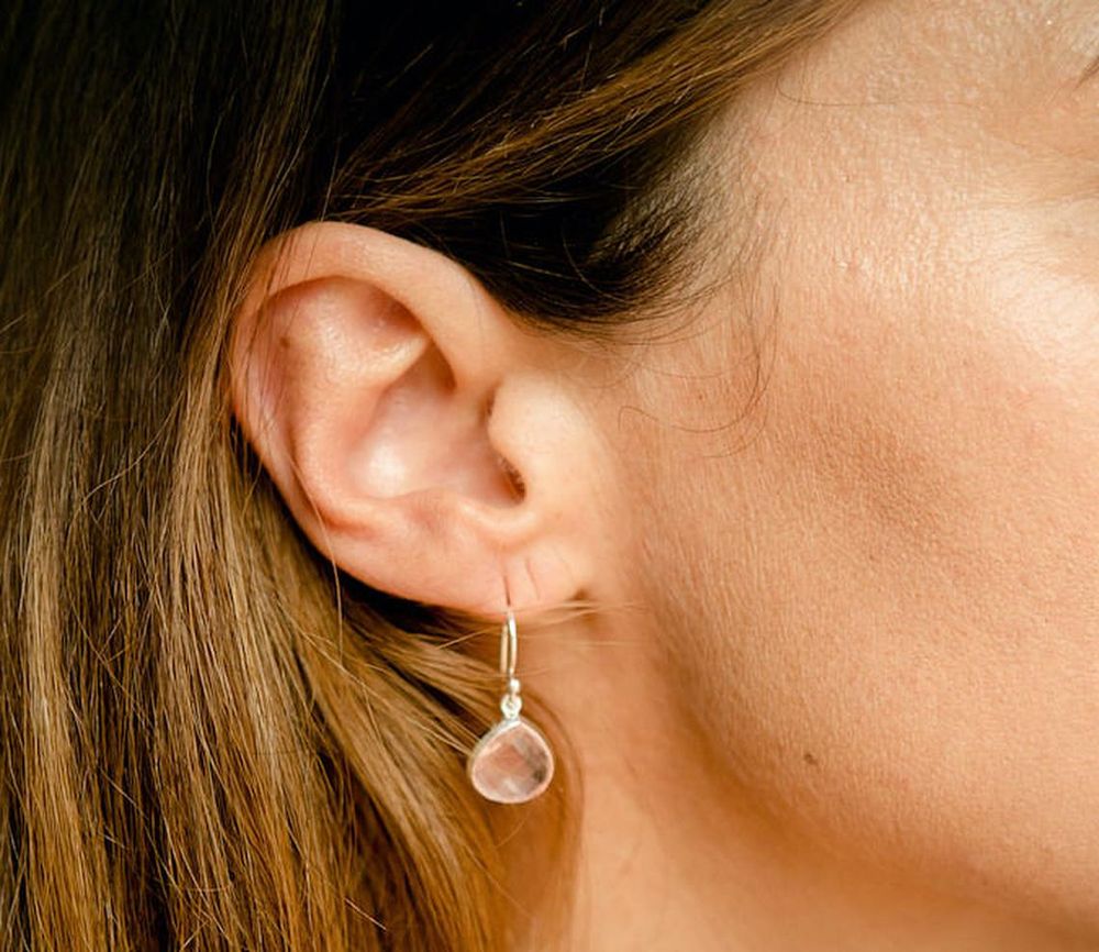 Rose quartz Venus earrings (Photo: Tessellate Co.)