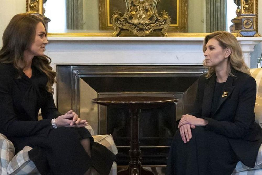 Princess Kate Meets With Ukraine's First Lady Olena Zelenska at Buckingham Palace