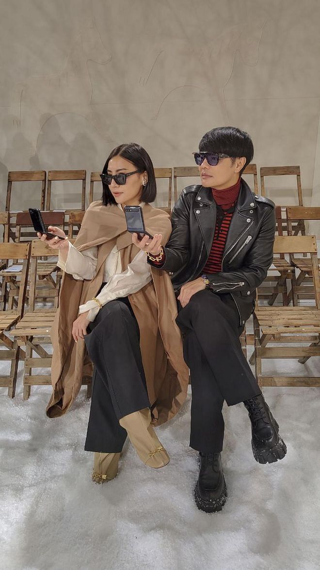 Kenneth Goh and Savina Chai ready to capture all the looks at the Thom Browne AW2020 show.