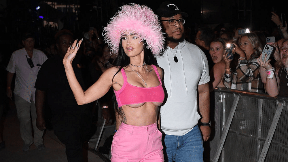 Megan Fox Paired Her Gigantic Frilly Bucket Hat With A Bralette That Flaunted The Underboob