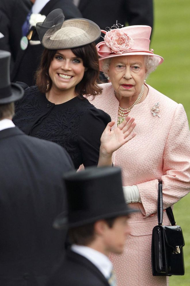 Princess Eugenie and Queen Elizabeth arrive at the Royal Ascot together. Photo: Getty