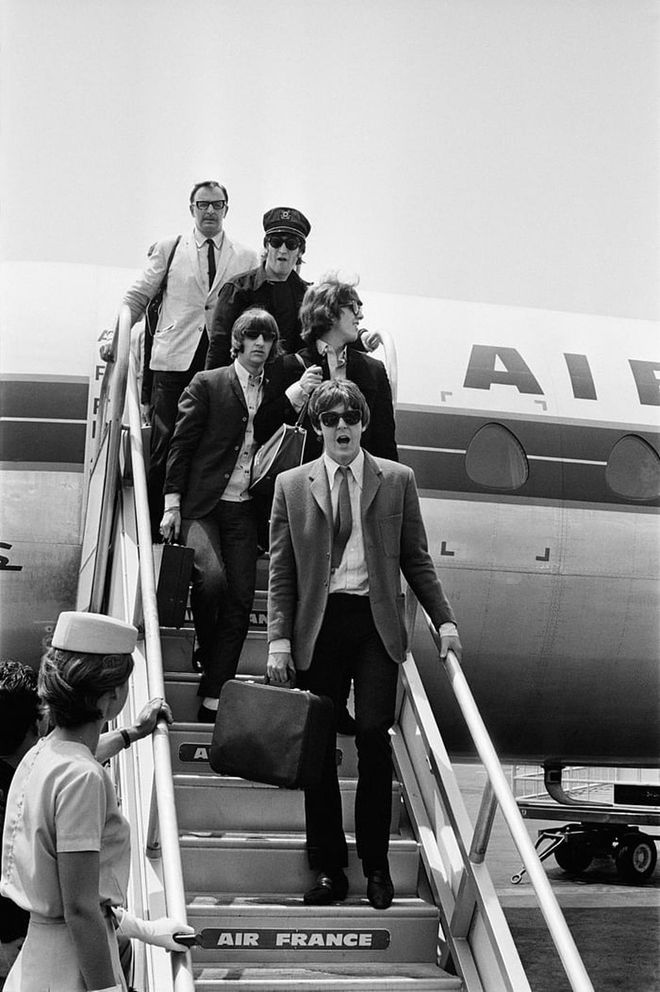 Arriving in Nice Airport in June, 1965. 

Photo: Getty 