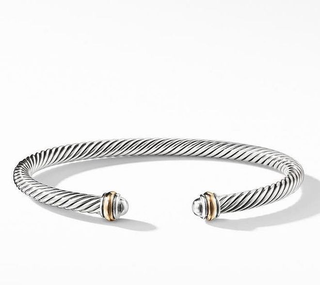 Cable Classics Bracelet with 18K Gold (4mm), $600, David Yurman at Nordstrom