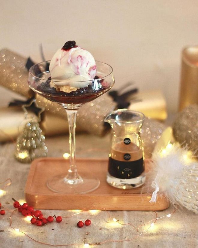 The Affogato Bar’s Christmas menu is overflowing with warm and toasty delights, including hot chocolate infused with tea, Gabana Cocoa (soursop chocolate) and the Lady Claret, with cherry, white chocolate and rum-infused espresso. Photo: Instagram