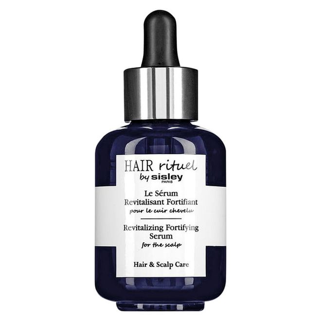 Brimming with plant-based extracts, proteins, minerals and vitamins, this intense cure for the scalp energises, soothes discomfort and strengthens strands. Bonus: Its ultra-light, non-greasy texture is perfect for a scalp massage and it won’t stain your sheets.

Hair Rituel Revitalizing Fortifying Serum (for the scalp), $250, Sisley