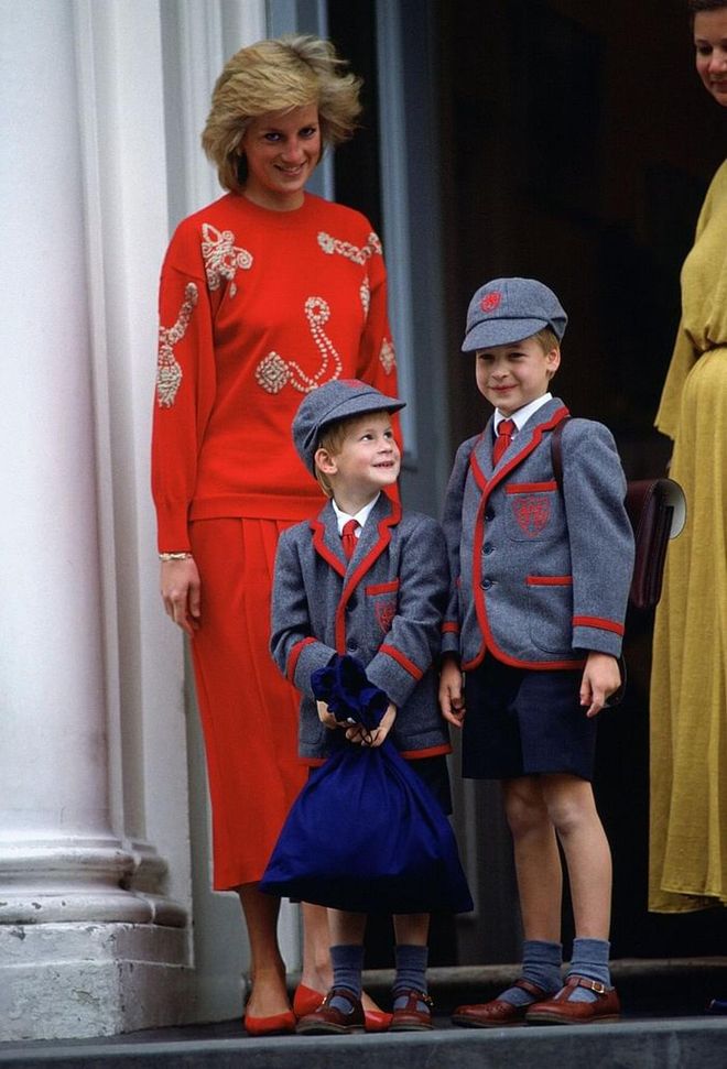 On September 11, 1989, Prince Harry joined his older brother Prince William, and mother Princess Diana, for his first day at Wetherby School.

Photo: Getty 