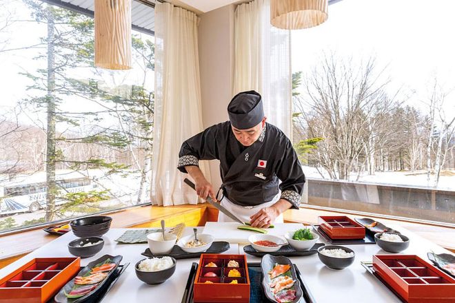 At Club Med Sahoro, indulge in freshly-caught sashimi and sushi prepared by skilled Japanese chefs.