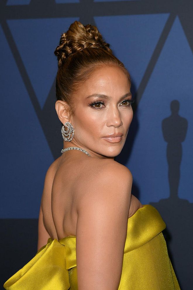 We're loving this fresh take on a braided up-do hairstyle Lopez wore to the 11th Annual Governors Awards.
