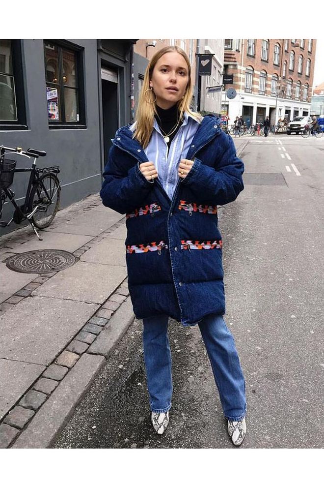 Like the other best things in life, styling is free. A tuck or unbuttoning or totally impractical way of wearing your coat can make the oldest, polyester-iest outfit feel like new. Photo: Instagram/pernilleteisbaek