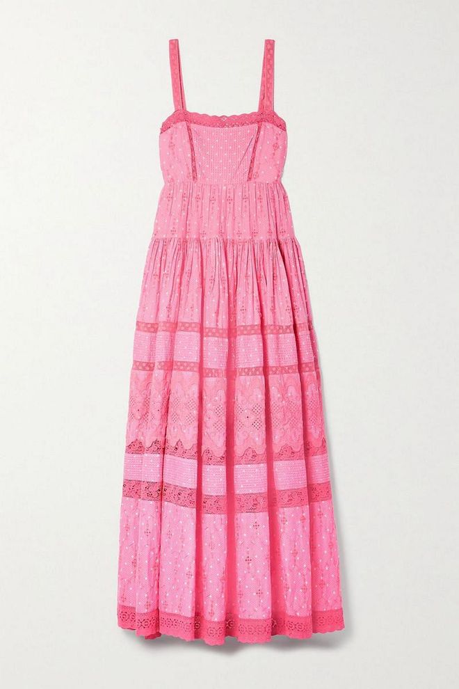 Camisha Crochet-Trimmed Polka-Dot Broderie Anglaise Cotton Maxi Dress, $792, Loveshackfancy at Net-a-Porter
