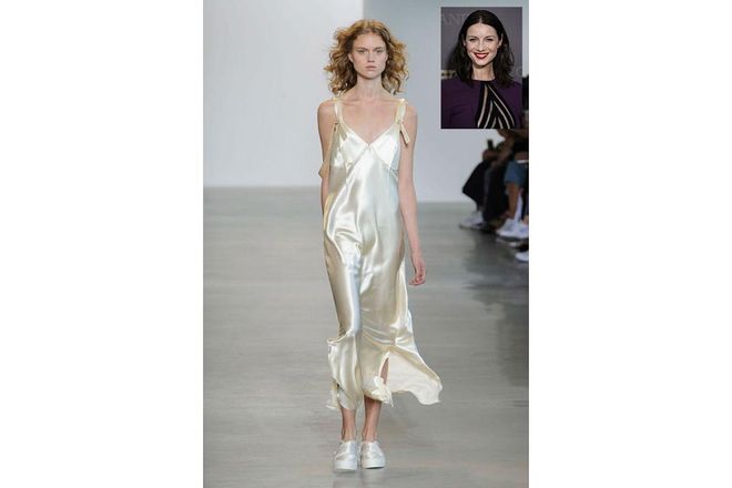 Who better to don the slip dress of the season, than the former runway model? ; Photo: Imaxtree/Getty