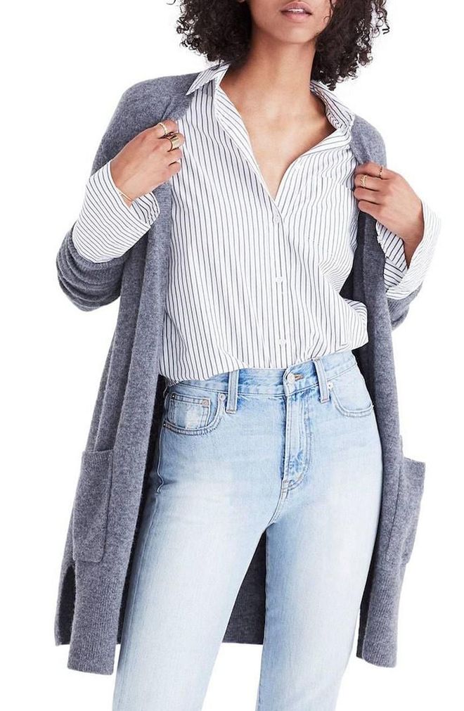 Travel can be unpredictable. Be prepared for any climate with layers (like this Madewell cardigan) that are easy to add or remove as the temperatures change.