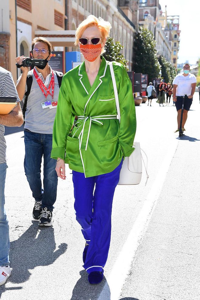 Tilda Swinton is seen arriving at the Excelsior during the 77th Venice Film Festival on September 02, 2020 in Venice, Italy. (Photo: Jacopo Raule/Getty Images)