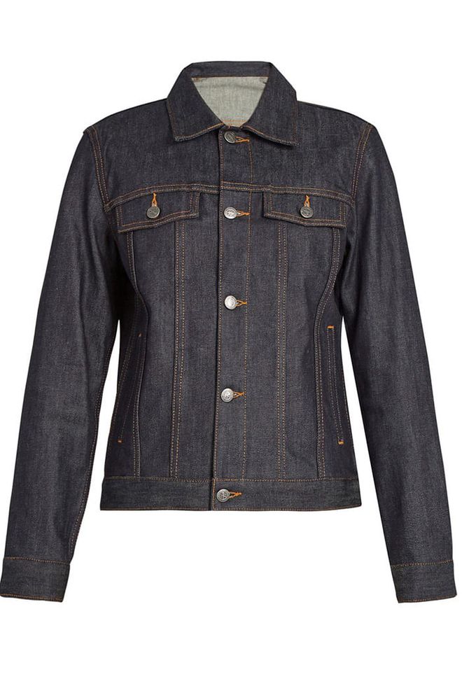 Choose a dark indigo denim style for a more grown-up, sophisticated approach. A boxy cut will add a hint of insouciance.
Brandy denim jacket, £175, A.P.C at Matches Fashion