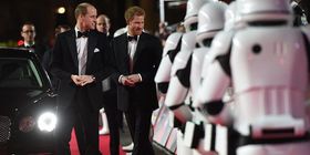 prince william and prince harry british royalty at the premiere of star wars the last jedi