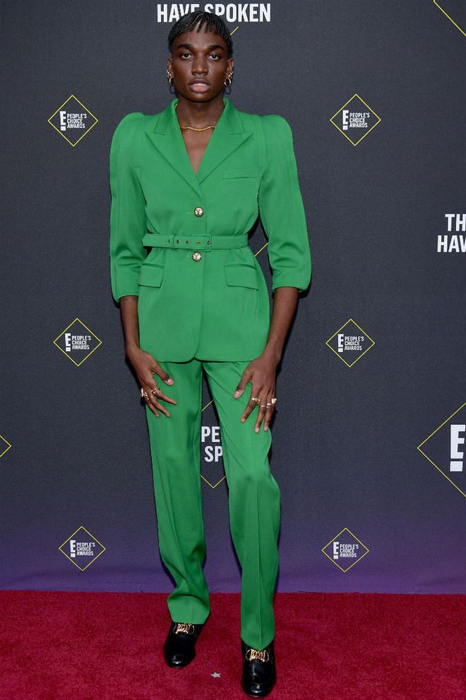 Rickey Thompson in an all-green Givenchy suit.

Photo: Getty