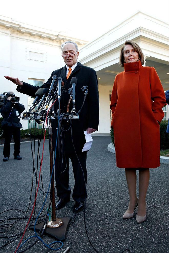 Following a heated meeting with President Trump, House Minority Leader Nancy Pelosi captured everyone's attention not only with her fiery words, but with her red power coat by Max Mara. While exiting the White House like a true boss, Pelosi caused the internet to collectively obsess over her outerwear choice. Memes spread instantly, a Twitter account called "Nancy Pelosi's Red Coat" was born, and The Boston Globe dubbed it "Big Coat Energy."

The infatuation with Pelosi's coat was so immense that Max Mara decided to reissue the design (originally from its 2012 collection) in honor of the House leader. It will be available to shop in 2019—proving the influence of politics in fashion.