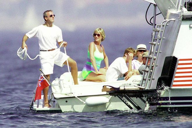 After her divorce from Prince Charles, Diana refused to disappear. She enjoyed romances with various charming, wealthy men — including Dodi Al Fayed (not pictured). She and Prince William vacationed with him in Saint-Tropez in the summer of 1997, shortly before Diana and Dodi were killed in a car crash in Paris on August 31.