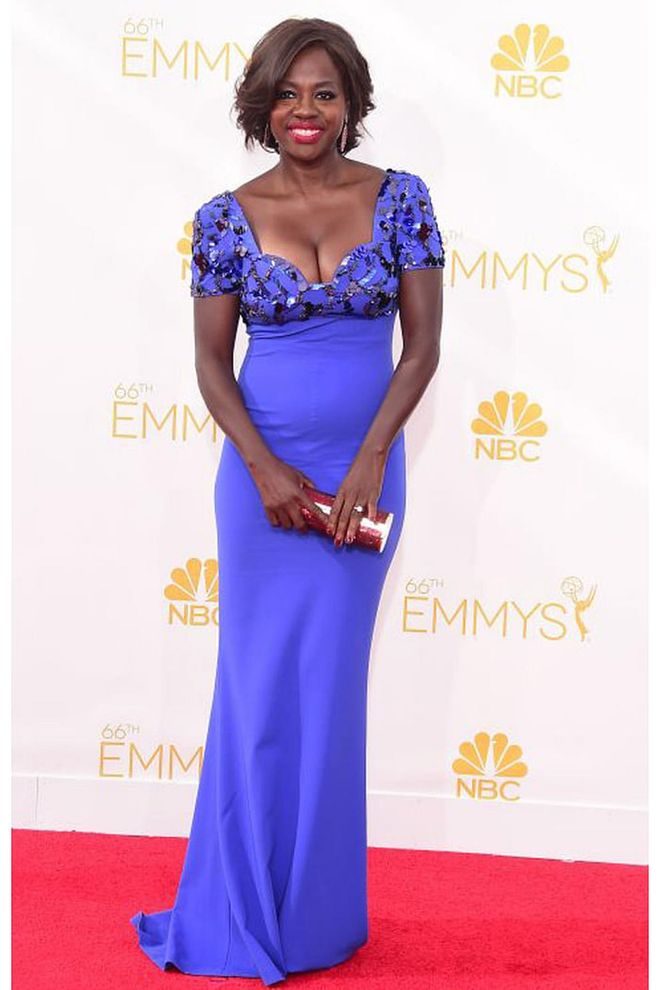 Davis wore this stunning blue dress to the 2014 Emmy Awards.