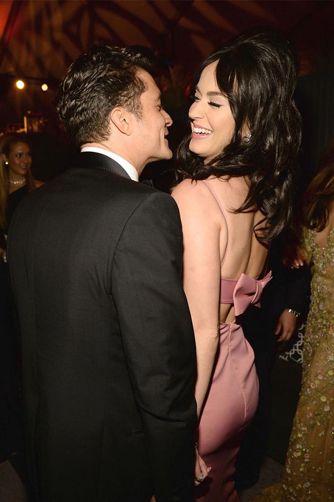 The pair's unsubtle PDA at a Golden Globes afterparty this year was a dead giveaway to their brewing romance. Later, they were seen together bonding with Bloom's son Flynn, taking a trip to Aspen together and Bloom even supported Perry as she campaigned for Hillary Clinton. And let's not forget those nude kayaking photos.