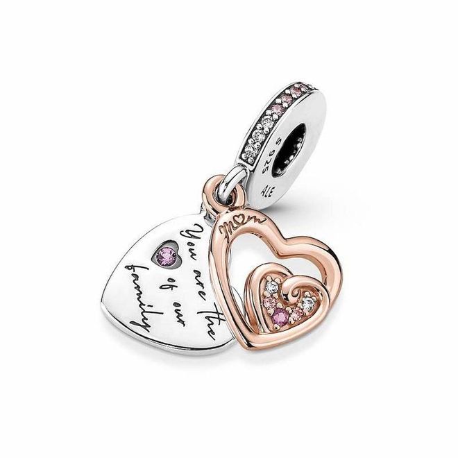 Entwined Infinite Hearts Double Dangle Charm, $99