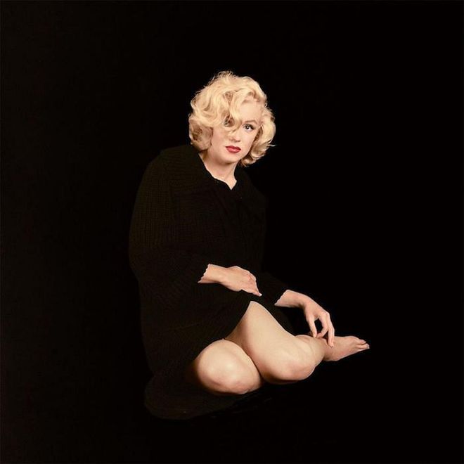 Marilyn was captured sitting on the floor as a result of a sprained ankle during a shoot with Look magazine in 1953. This photo was considered risqué at the time and has not been published again until now. Photo: Joshua Greene