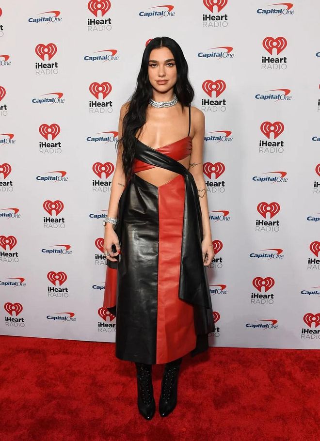 Dua Lipa’s Bold Leather Gown Has Cutouts That Show Off Her Abs