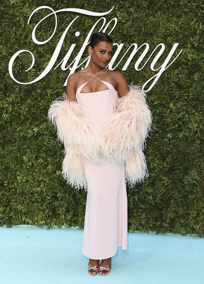 Simone Ashley Puts a Modern Spin on Old Hollywood Glamour in a Head-to-Toe Pink Outfit
