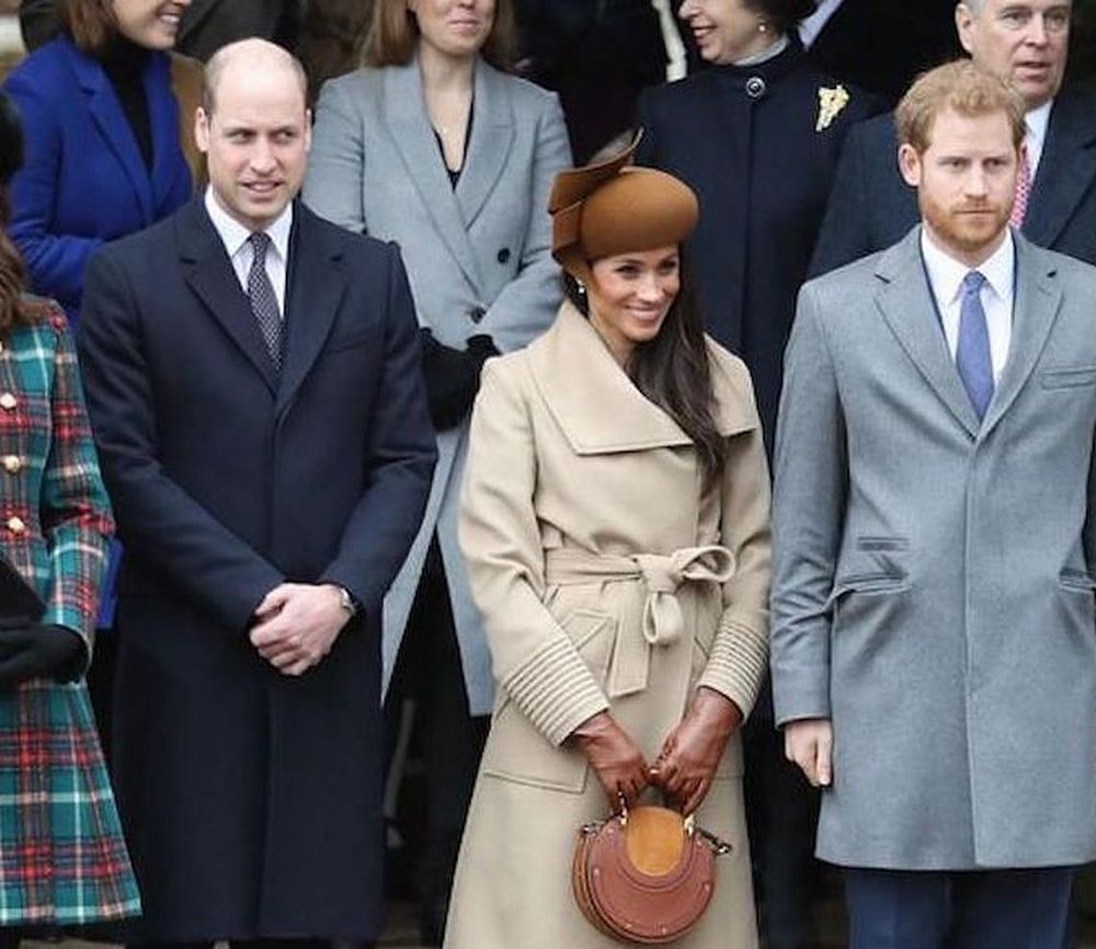 Prince William, Duchess Kate, Duchess Meghan, and Prince Harry attend the 2017 Christmas Day Church service at Church of St Mary Magdalene in King’s Lynn, England.