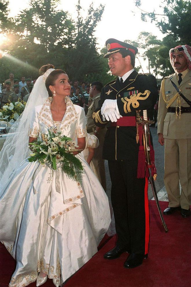 Prince Abdullah II met Rania Al Yassin at a dinner party his sister was hosting. At the time, Rania worked for Apple in Amman. The two were engaged just two months later, and Abdullah II ascended the throne in 1999 and became the King of Jordan, just a month before the couple wed. Upon their nuptials, Rania became the Queen of Jordan.

 Photo: Getty