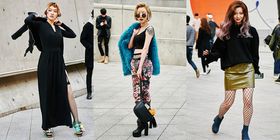 seoul fashion weeek street style trends fishnets