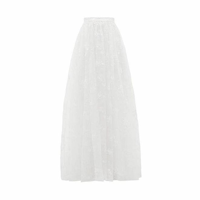 Lydell Floral-Embroidered Organza Skirt, $1,212, Erdem at Matchesfashion