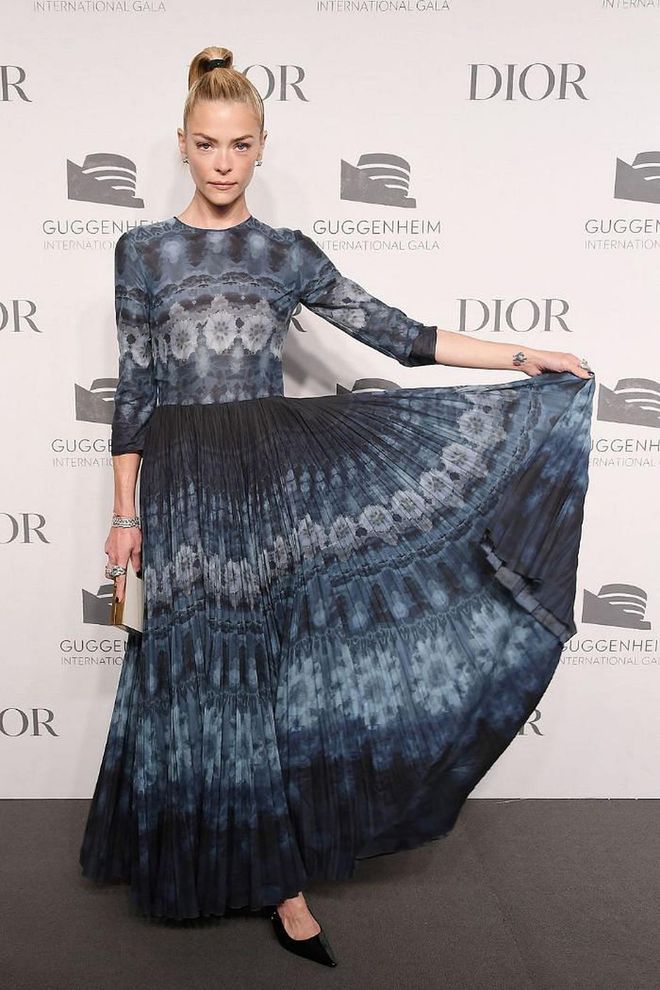 Jaime King in a Dior tie-dye gown in November 2018
Photo: Getty