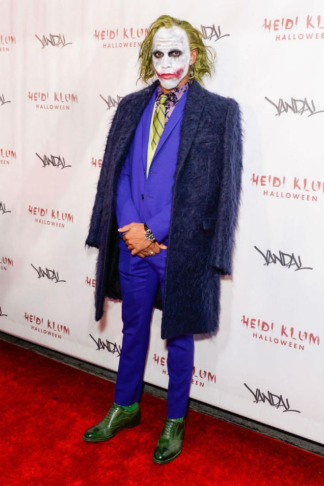 Hamilton dressed as The Joker at Heidi Klum's Halloween party.