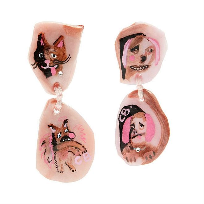 Dog Face-drop clip-on earrings, S$295, MATCHESFASHION 