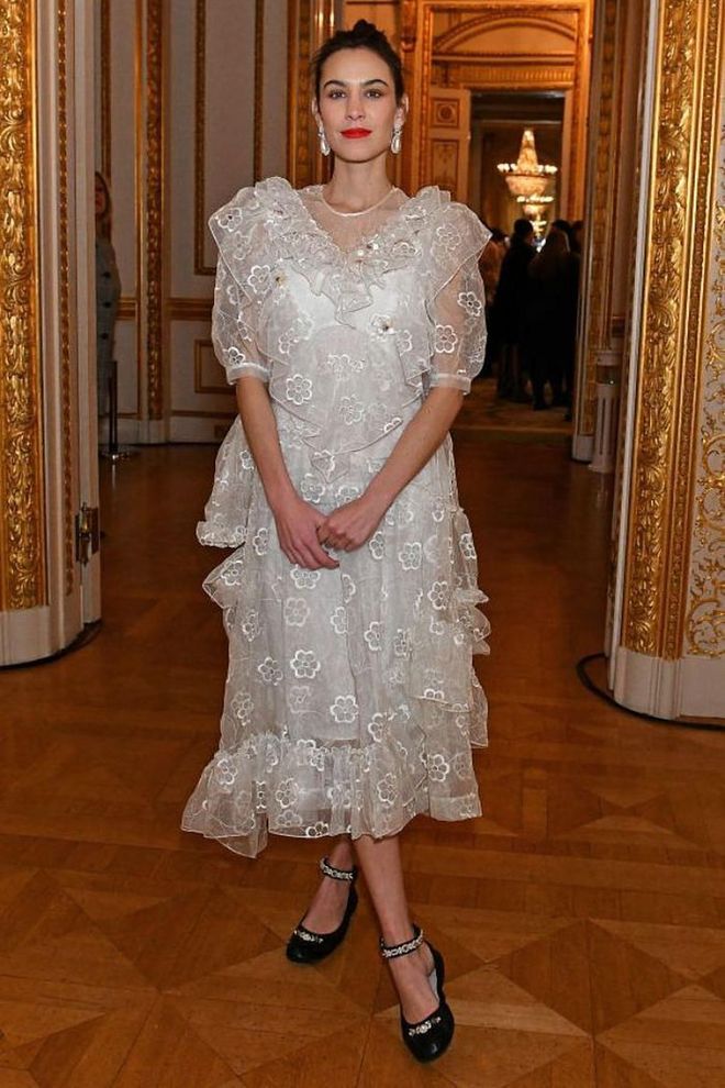 Alexa Chung wore a delicate design to the show.

Photo: David M. Bennet / Getty