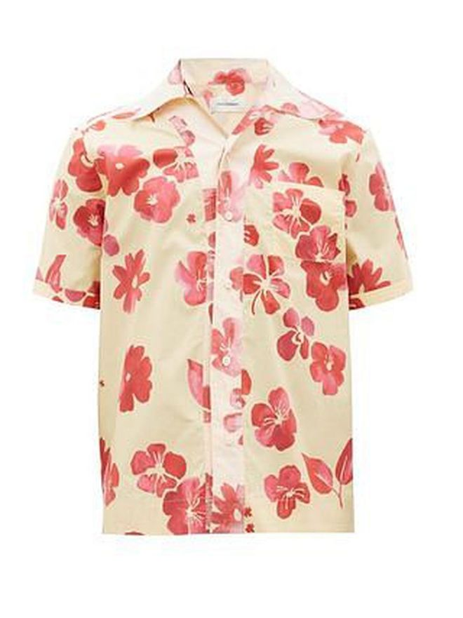 Hibiscus-print cotton-poplin shirt by Wales Bonner