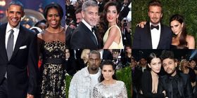 Barack & Michelle Obama, George & Amal Clooney, Kanye West & Kim Kardashian West, David & Victoria Beckham, Bella Hadid and The Weeknd