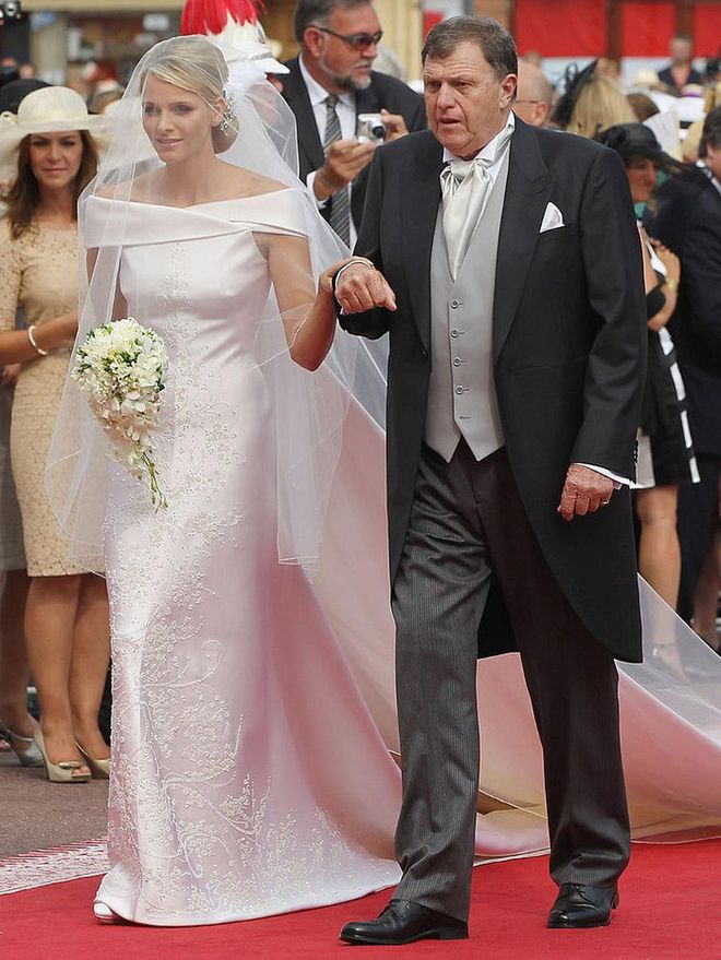 When former South African Olympic swimmer Charlene Wittstock married Prince Albert II of Monaco on July 2, 2011, her father, Michael Kenneth Wittstock, walked her down the aisle.

Photo: Getty