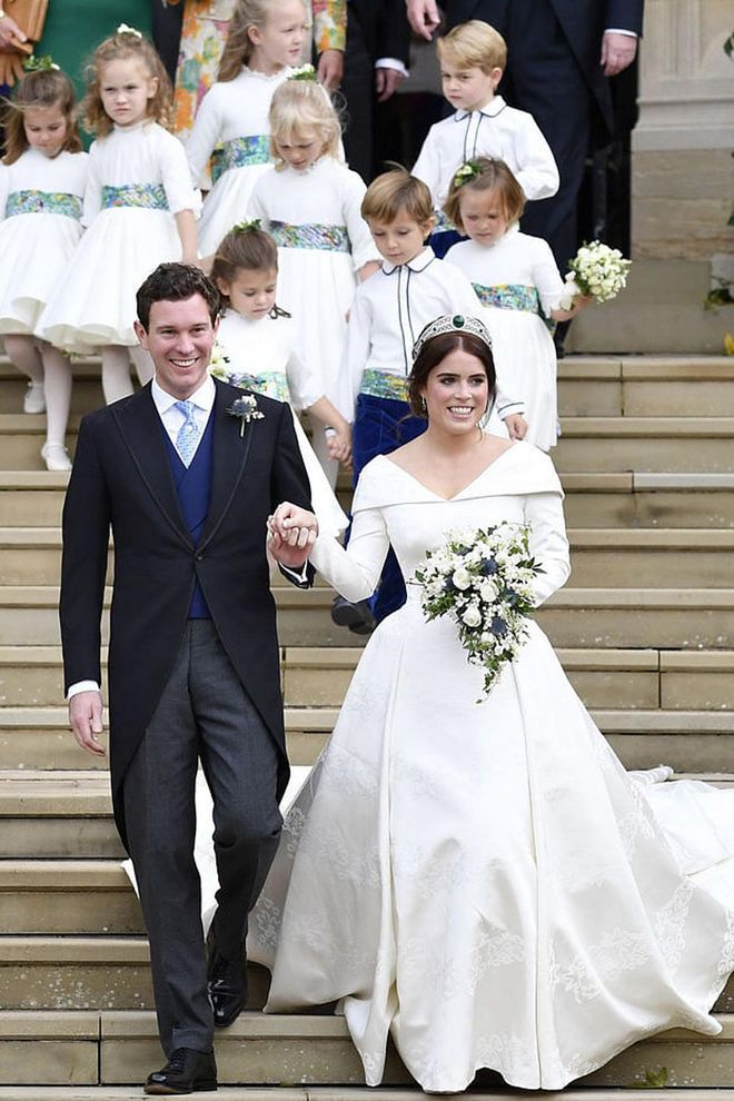 Marking another wedding for the royal family, Princess Eugenie married Jack Brooksbank at St. George's Chapel in Windsor on October 12, 2018. The bride wore a gorgeous gown by Peter Pilotto, along with an emerald tiara borrowed from her grandmother that dates back to 1919. From the star-studded guest list to the candid moments that made hearts everywhere melt, it was another royal wedding for the books.