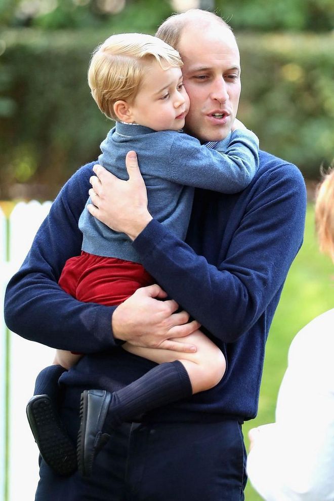 George and William share a tight hug while in Canada.

Photo: Getty
