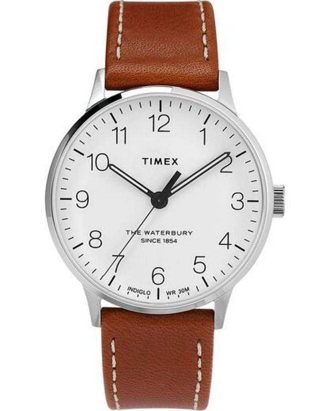 Popularity has always ranked high for Timex. Since 1854, when the firm began as a clock manufacturer in Waterbury, Connecticut, it mass-produced items everyone could afford. It stuck to this ethos throughout the years, selling pocket watches for 35 cents when they became de rigueur, and then partnering with the Walt Disney Company in the ’30s to create wristwatches that featured Mickey Mouse, a familiar face to most—if not all—households. 

In 1950, Timex debuted the V-conic, the first high-quality movement that was offered in the United States. More than three decades later, it produced the first sports watch that was completely digitized, and later pieces that glowed in the dark. The company today features a wide range of styles, becoming a subsidiary of the Netherlands-based Timex Group B.V., which also licenses the names of fashion brands including Versace and Salvatore Ferragamo.   

Pictured: Timex Waterbury Classic 40mm Leather Strap Watch 