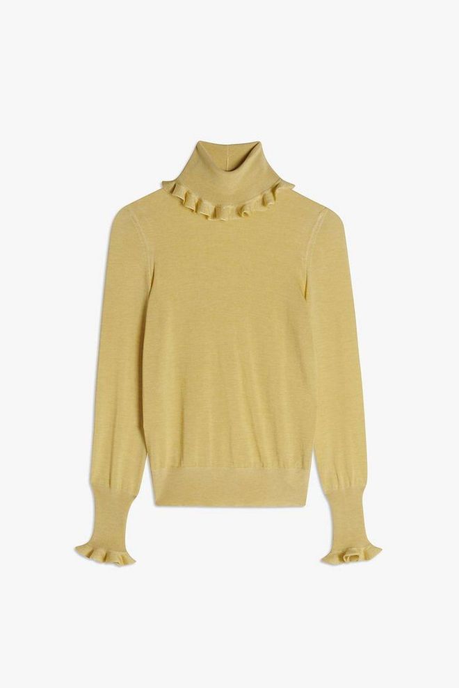 Victoria Beckham Frill Detail Poloneck in Banana S$1,200