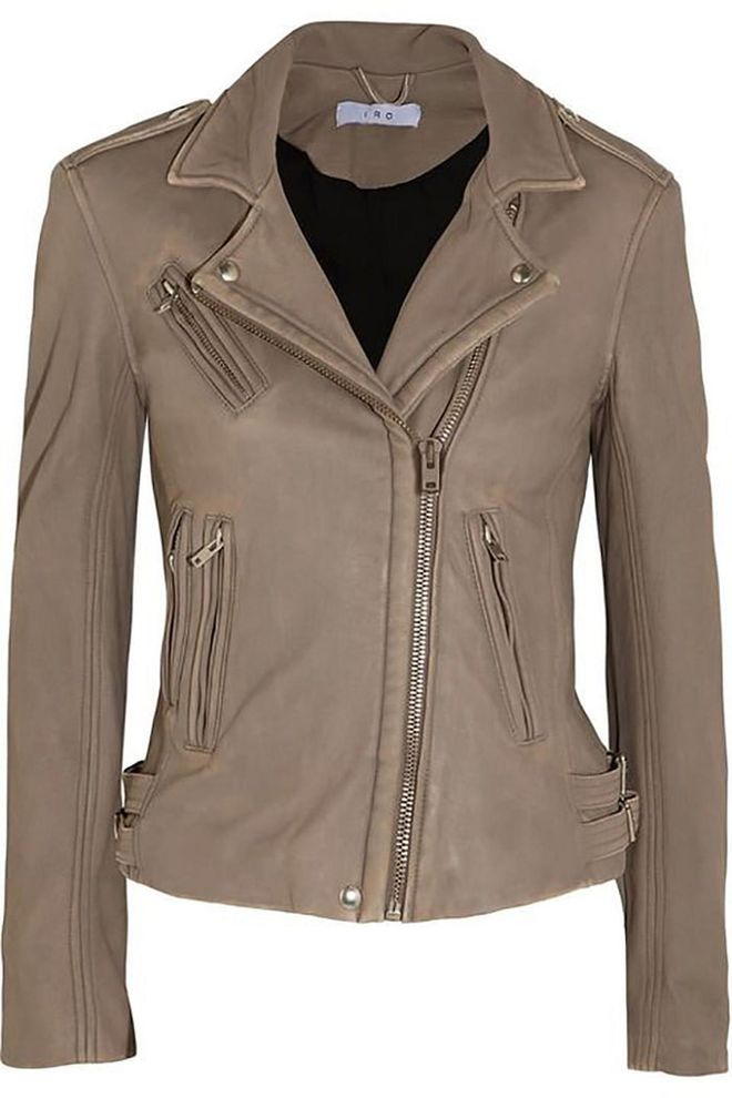 IRO leather jacket, $1,265, net-a-porter.com.