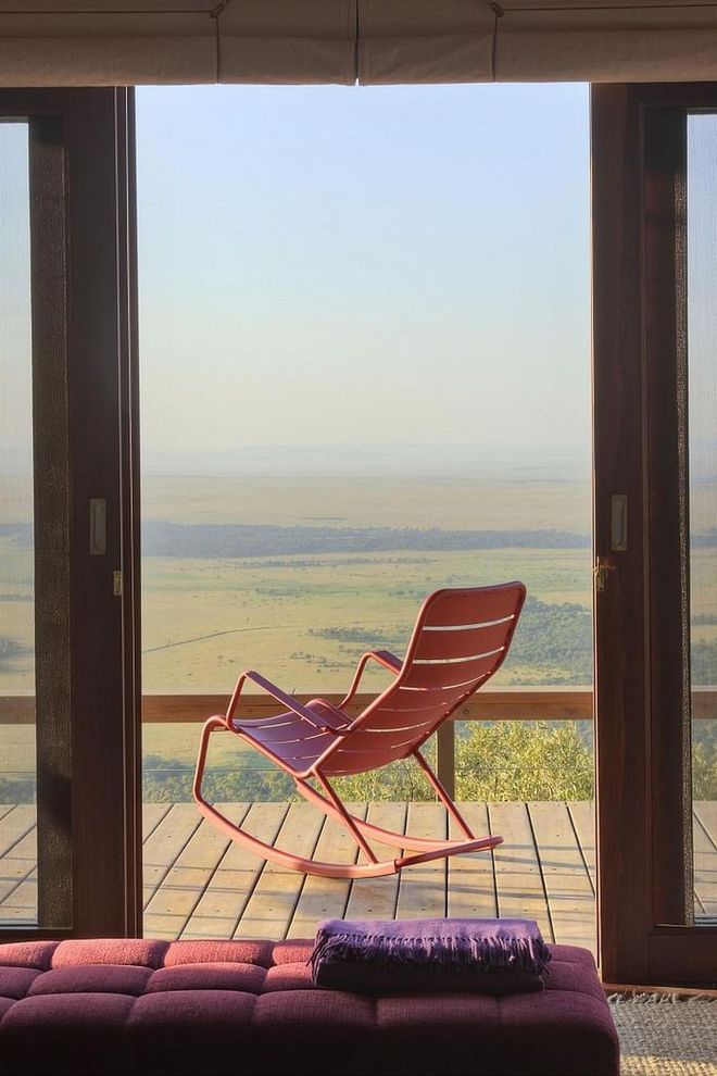 In Kenya’s Maasai Mara, the contemporary Tented Suites at Angama Mara sit high on the coveted Oloololo Escarpment. Each suite’s floor-to-ceiling windows are 30 feet wide and overlook the live-action backdrop of the Great Rift Valley. From private decks, guests watch millions of zebras and wildebeest rush through the valley during the annual Great Migration. Photo: Anagama Hotel